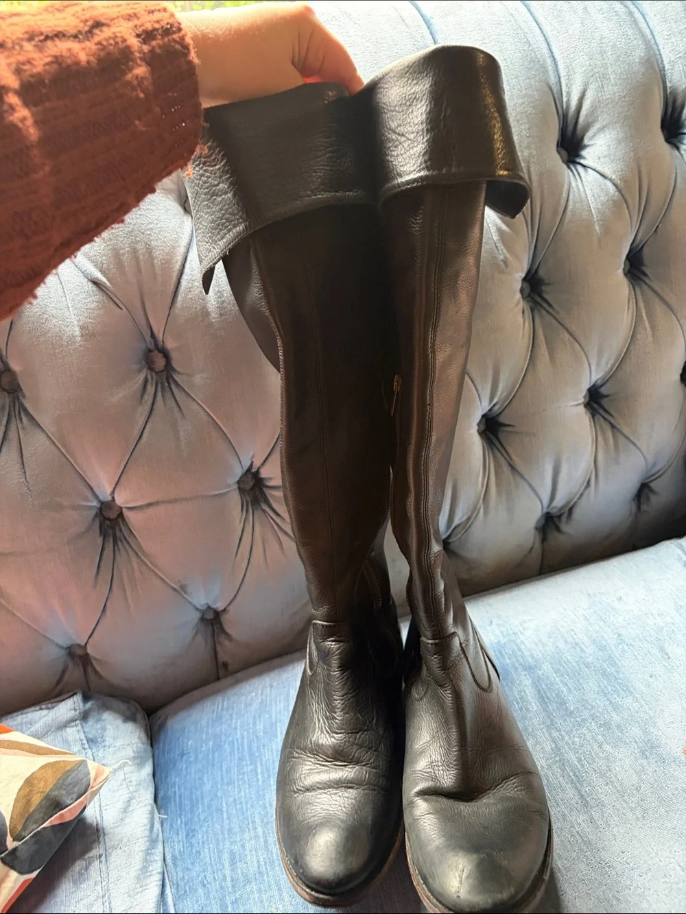 Frye Classic Tall Knee-High Leather Riding Boots - Black